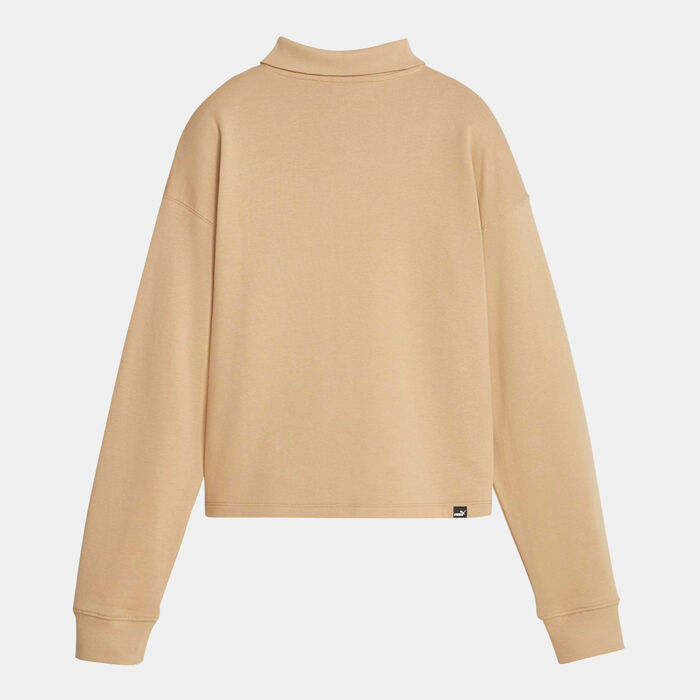 PUMA Women's HER High-Neck Half-Zip Sweatshirt Beige PUMA Women's HER High-Neck Half-Zip Sweatshirt Beige image number 2