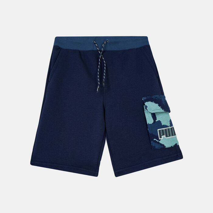 PUMA Kids' Alpha Cargo Sweat Shorts Blue image number 0