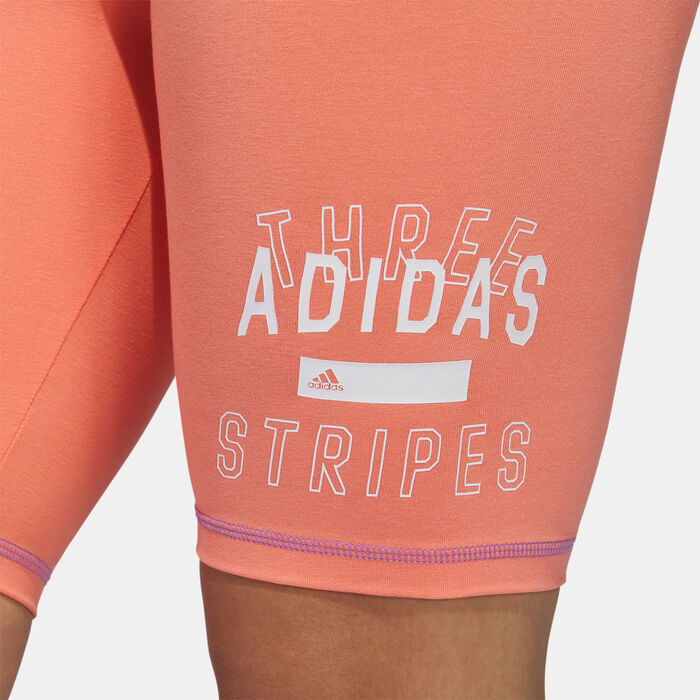 adidas Women's Sport Statement Bike Shorts Orange adidas Women's Sport Statement Bike Shorts Orange image number 2
