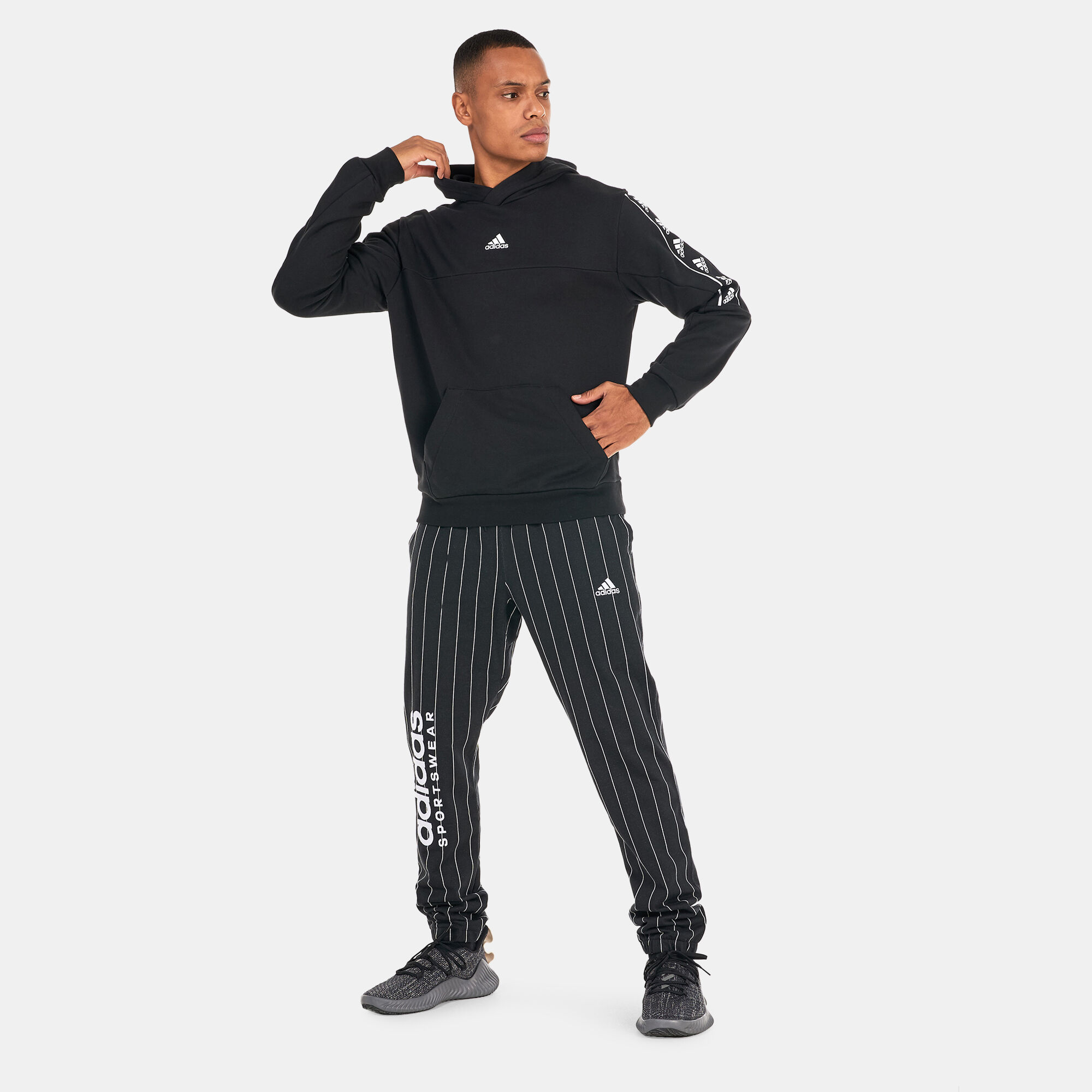 Buy adidas Men s Pinstripe Fleece Pants Black in KSA SSS