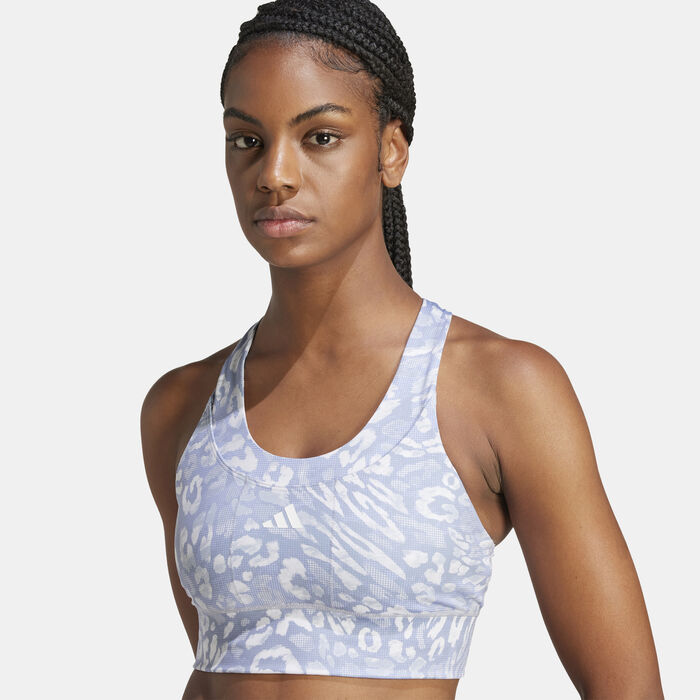 adidas Women's Own the Run Medium-Support Training Sports Bra Blue adidas Women's Own the Run Medium-Support Training Sports Bra Blue image number 3