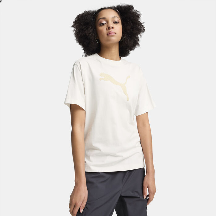 PUMA Women's HER Graphic T-Shirt Grey PUMA Women's HER Graphic T-Shirt Grey image number 0