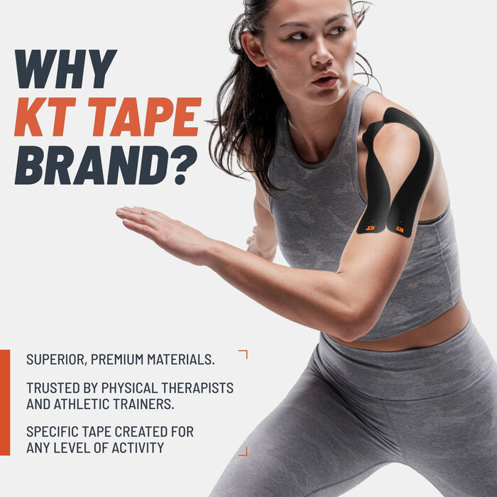 KT Tape Original Pre-Cut Kinesiology Tape (20 Strips) Black KT Tape Original Pre-Cut Kinesiology Tape (20 Strips) Black image number 1
