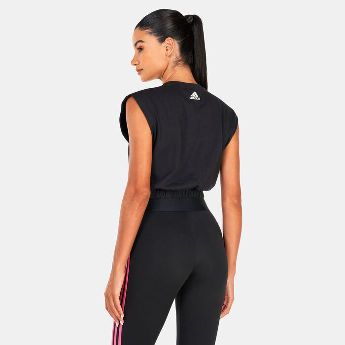 adidas Women's X FARM Rio Sleevess T-Shirt Black adidas Women's X FARM Rio Sleevess T-Shirt Black image number 1