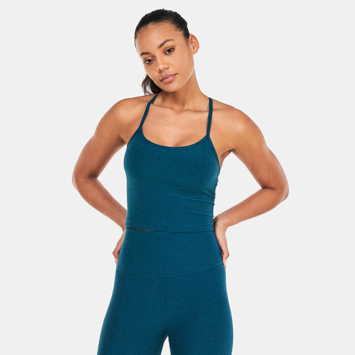 BEYOND YOGA Women's Spacedye Slim Racerback Cropped Tank Top Green BEYOND YOGA Women's Spacedye Slim Racerback Cropped Tank Top Green image number 0