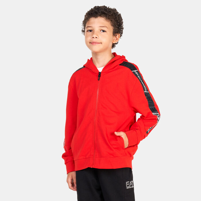 EA7 Emporio Armani Kids' Logo Series Hoodie Red EA7 Emporio Armani Kids' Logo Series Hoodie Red image number 0