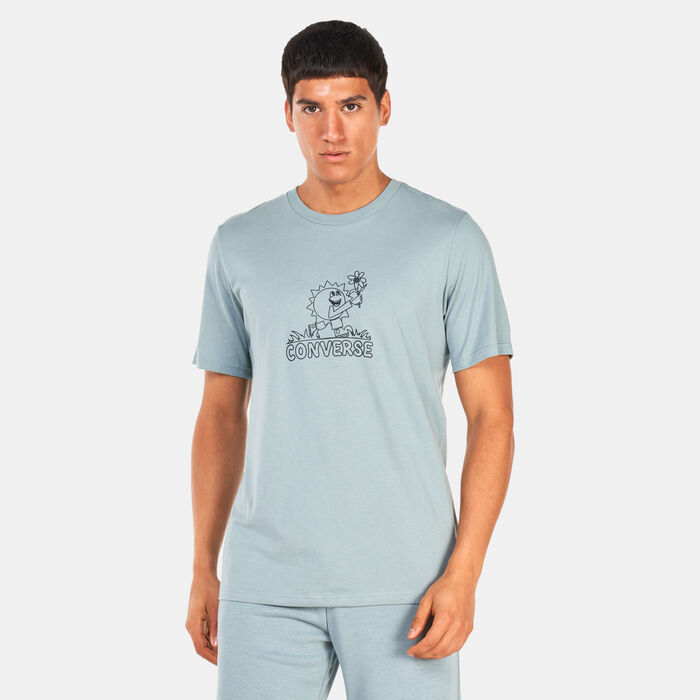 Converse Men's Hand Drawn Sun T-Shirt Grey Converse Men's Hand Drawn Sun T-Shirt Grey image number 0