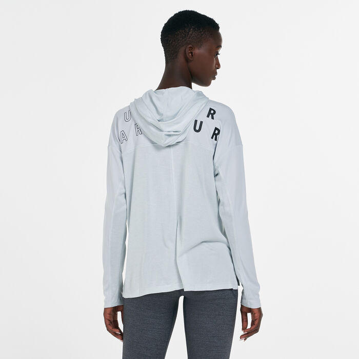 Under Armour Women's UA Tech Twist Graphic Hoodie Grey Under Armour Women's UA Tech Twist Graphic Hoodie Grey image number 1
