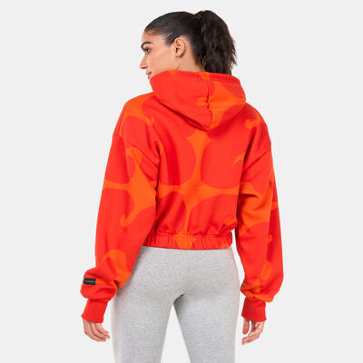 adidas Women's Marimekko Crop Hoodie Orange adidas Women's Marimekko Crop Hoodie Orange
