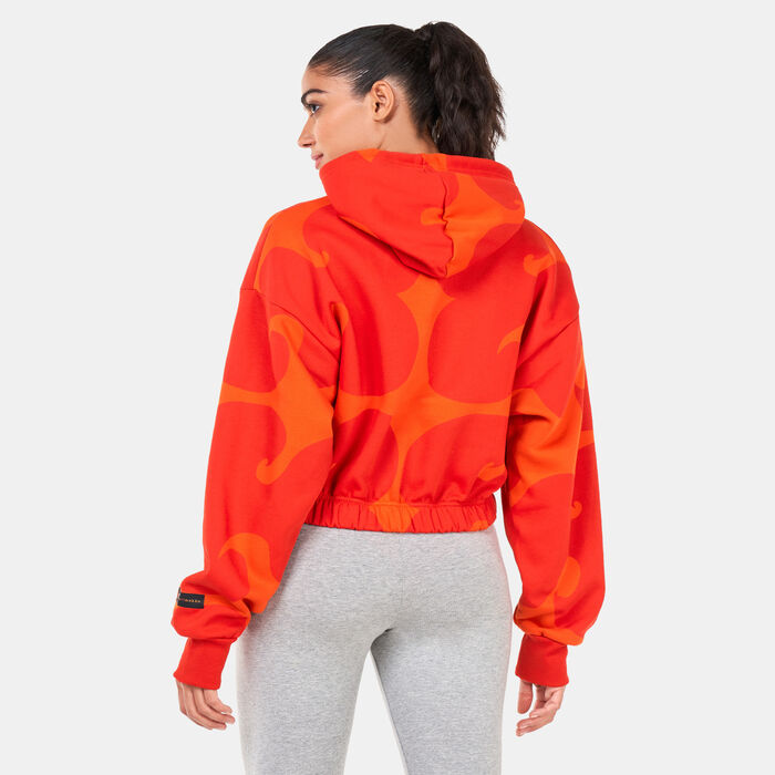 adidas Women's Marimekko Crop Hoodie Orange adidas Women's Marimekko Crop Hoodie Orange image number 1