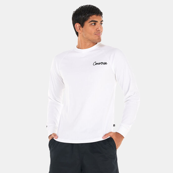 Converse Men's Chain Stitch Reglan T-Shirt White Converse Men's Chain Stitch Reglan T-Shirt White image number 0