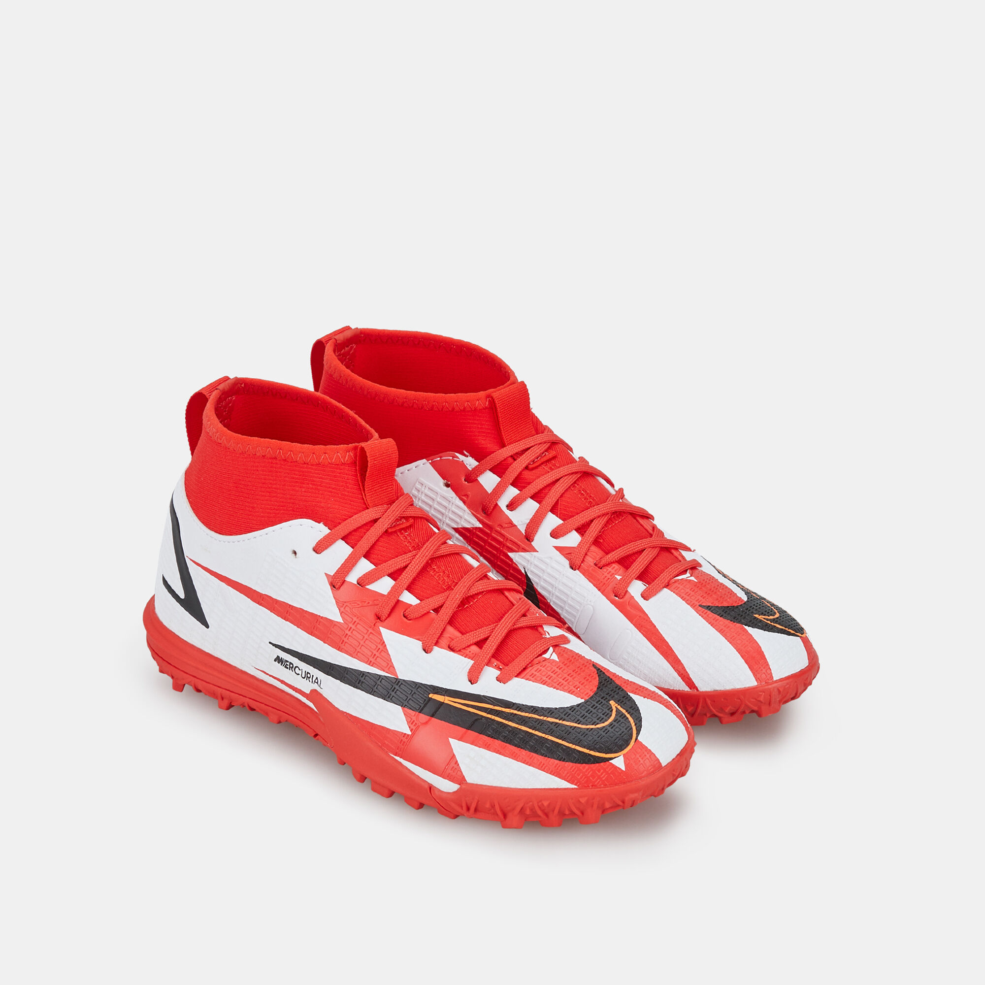 Kids Mercurial Superfly 8 Academy CR7 Turf Ground Football Shoe Red Nike in KSA SSS