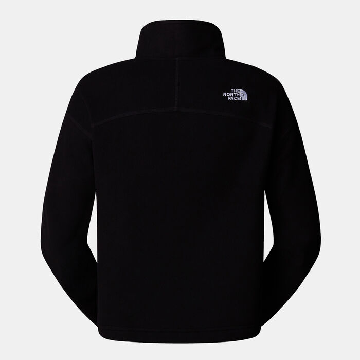 The North Face Women’s 100 Glacier 1/4-Zip Crop Top Black image number 1