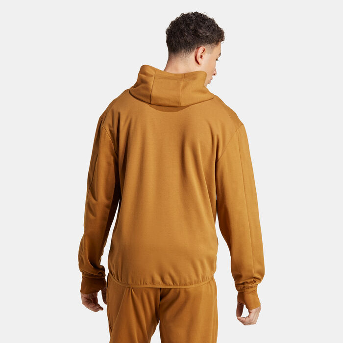 adidas Men's Yoga Training AEROREADY Full-Zip Hoodie Brown adidas Men's Yoga Training AEROREADY Full-Zip Hoodie Brown image number 1