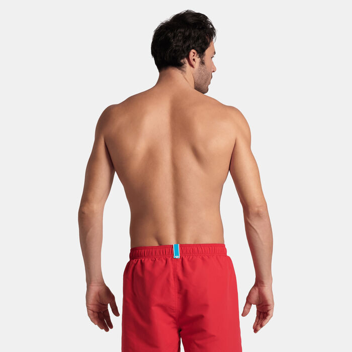 Arena Men's Fundamentals Logo Boxer Swimming Shorts Red Arena Men's Fundamentals Logo Boxer Swimming Shorts Red image number 1