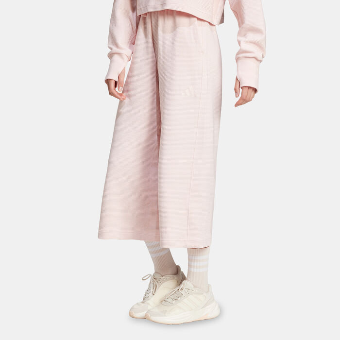 adidas Women's ALL SZN 7/8 Wide Leg Joggers Pink adidas Women's ALL SZN 7/8 Wide Leg Joggers Pink image number 0