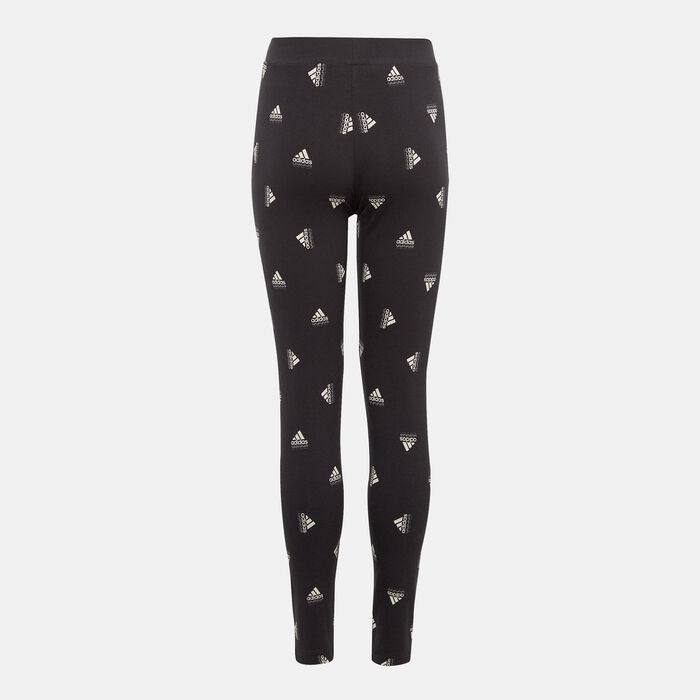 adidas Kids' Brand Love Print Leggings Black adidas Kids' Brand Love Print Leggings Black image number 1
