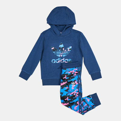 adidas Originals Kids' Camo Hoodie and Sweatpants Set Blue