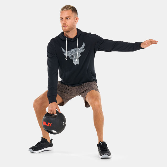 Under Armour Men's Project Rock Terry Hoodie Black image number 2