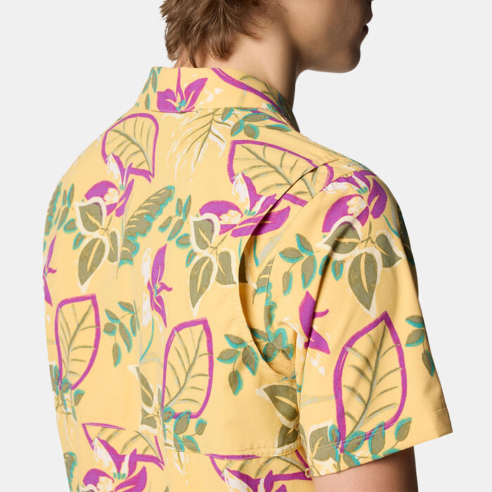 Columbia Men's Tech Trail Utility Printed Woven Shirt yellow image number 4