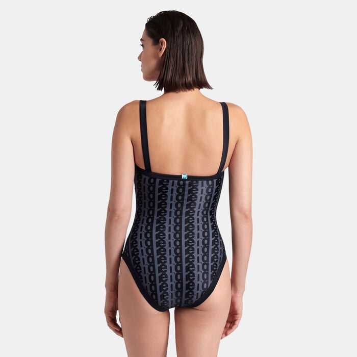 Arena Women's Monogram One-Piece Swimsuit Black Arena Women's Monogram One-Piece Swimsuit Black image number 1