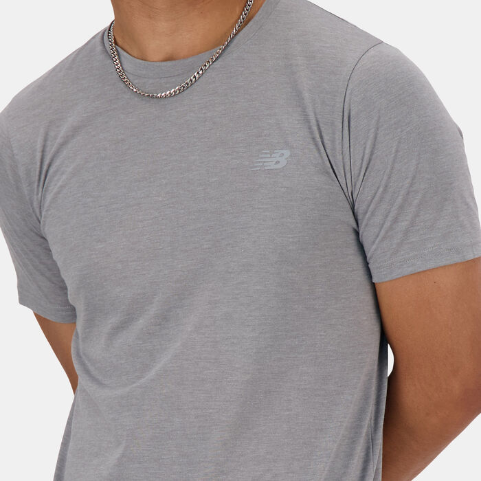 New Balance Men's Sport Essentials Heathertech Running T-Shirt Green image number 3