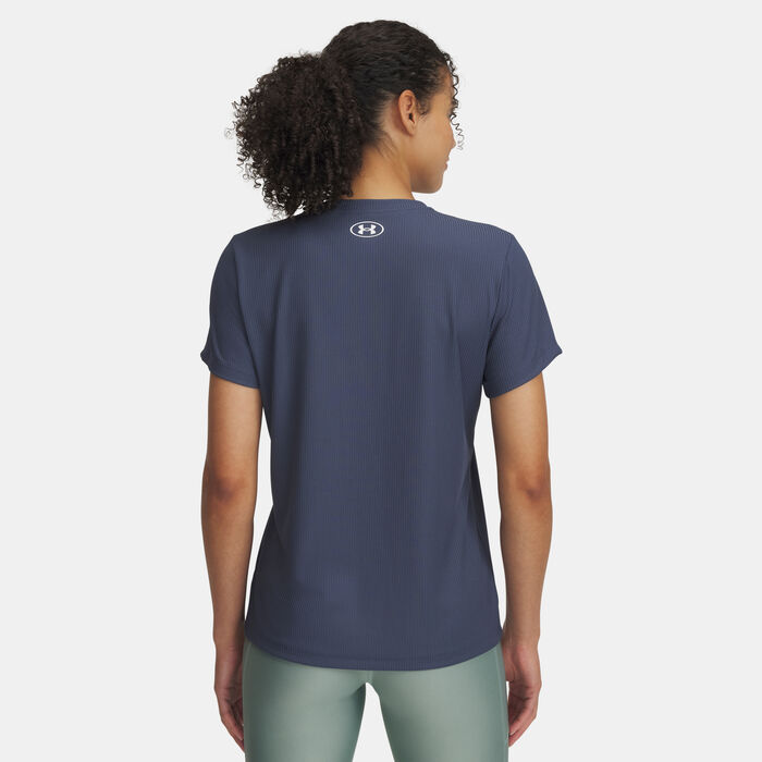 Under Armour Women's UA Tech Ribbed T-Shirt Grey Under Armour Women's UA Tech Ribbed T-Shirt Grey image number 1