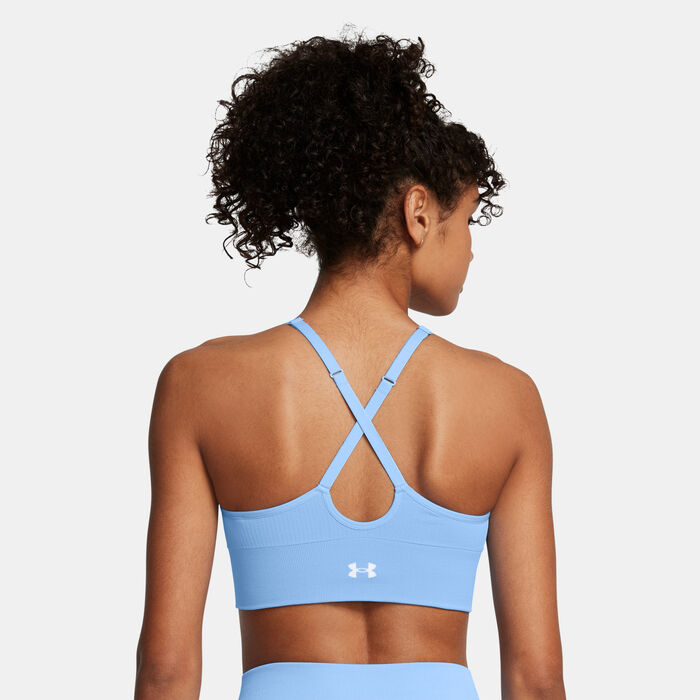 Under Armour Women's Vanish Seamless Low-Support Training Sports Bra Blue image number 1
