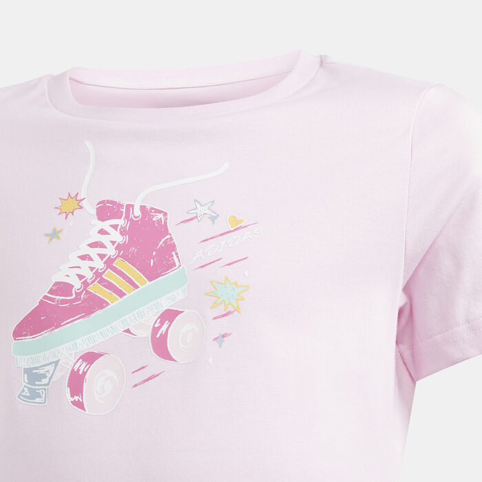 adidas Kids' Summer Graphic T-Shirt (Older Kids) Pink image number 3