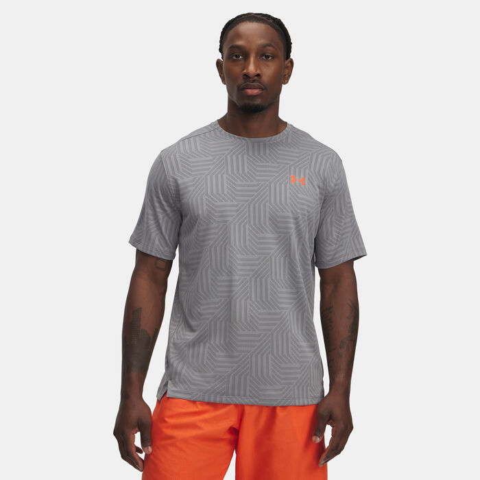Under Armour Men's UA Tech Vent Geotessa Training T-Shirt Grey Under Armour Men's UA Tech Vent Geotessa Training T-Shirt Grey image number 0