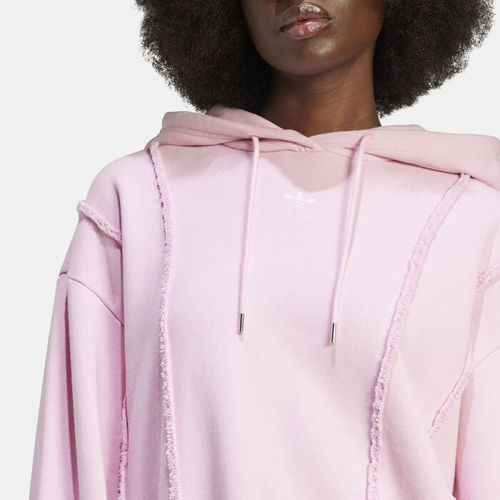 adidas Originals Women's Distressed Hoodie Pink adidas Originals Women's Distressed Hoodie Pink image number 3