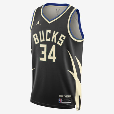 Jordan Men's NBA Milwaukee Bucks Statement Edition Dri-FIT Swingman Jersey Black Jordan Men's NBA Milwaukee Bucks Statement Edition Dri-FIT Swingman Jersey Black