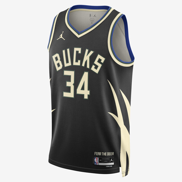 Jordan Men's NBA Milwaukee Bucks Statement Edition Dri-FIT Swingman Jersey Black Jordan Men's NBA Milwaukee Bucks Statement Edition Dri-FIT Swingman Jersey Black image number 0