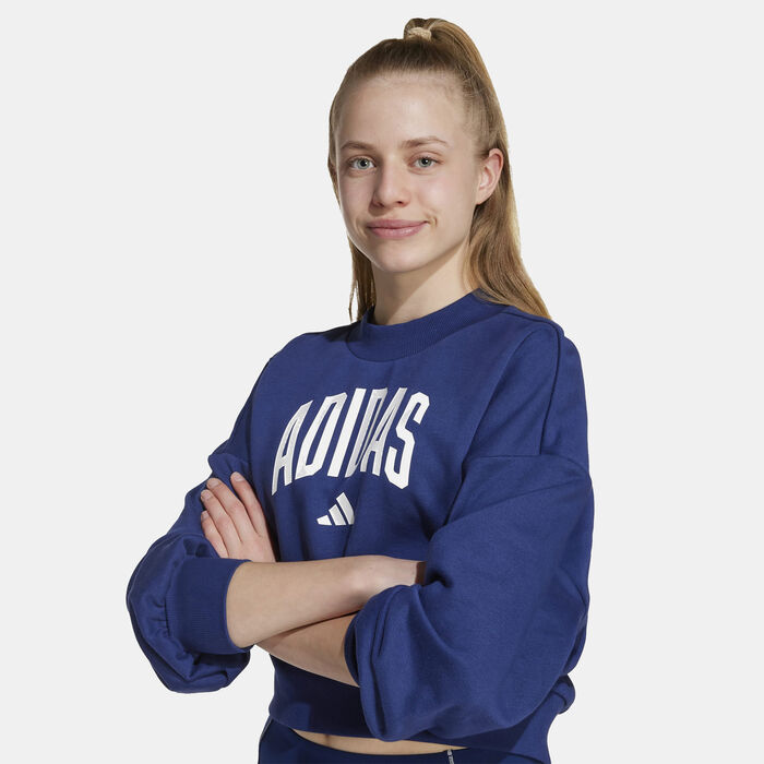 adidas Kids' Seasonals Essentials Sweatshirt Blue adidas Kids' Seasonals Essentials Sweatshirt Blue image number 3
