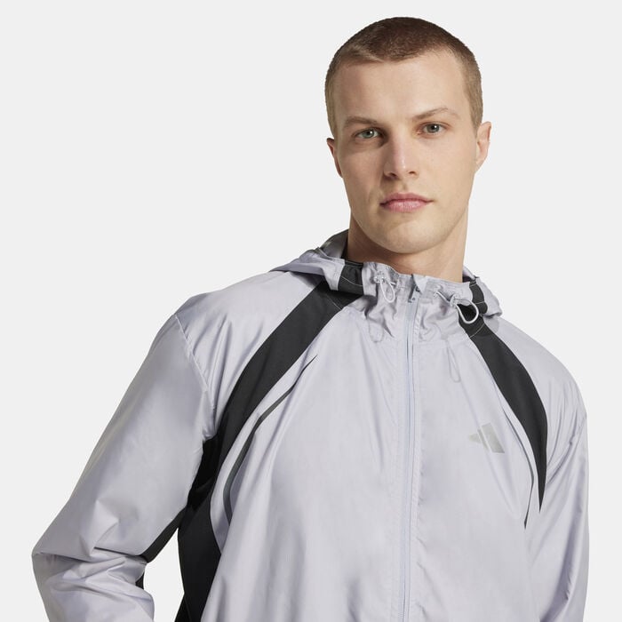 adidas Men's Tech Apparel Windbreaker Grey adidas Men's Tech Apparel Windbreaker Grey image number 3