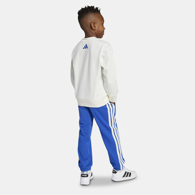 adidas Kids' Seasonal Essentials Adiraptor Fleece Joggers Set White adidas Kids' Seasonal Essentials Adiraptor Fleece Joggers Set White