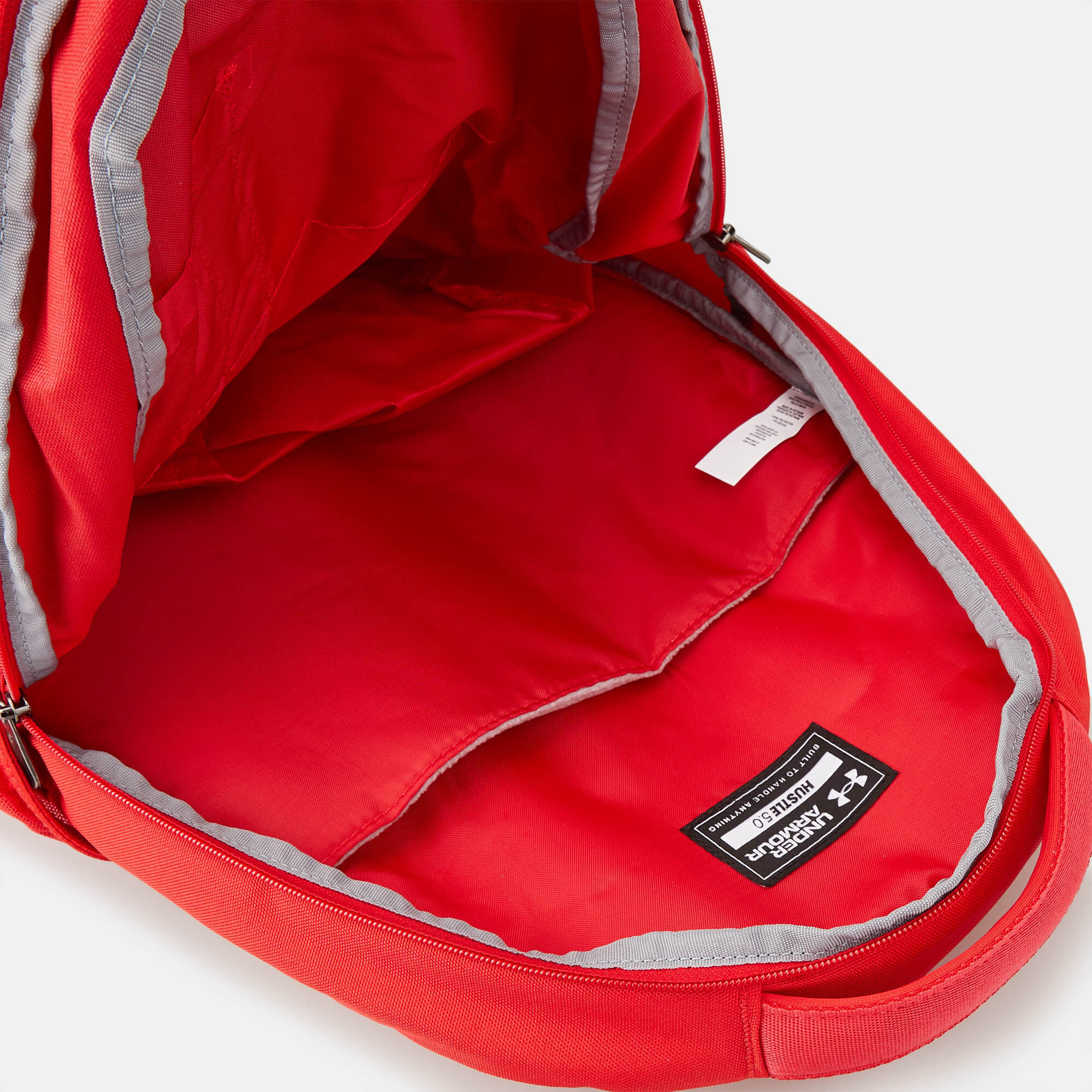 Under armour hustle backpack red on sale