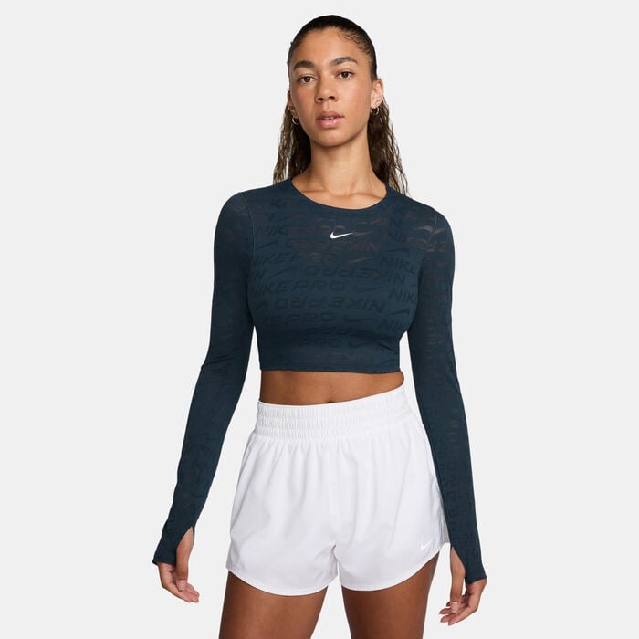 Nike Women's Pro Training Top Blue Nike Women's Pro Training Top Blue image number 0