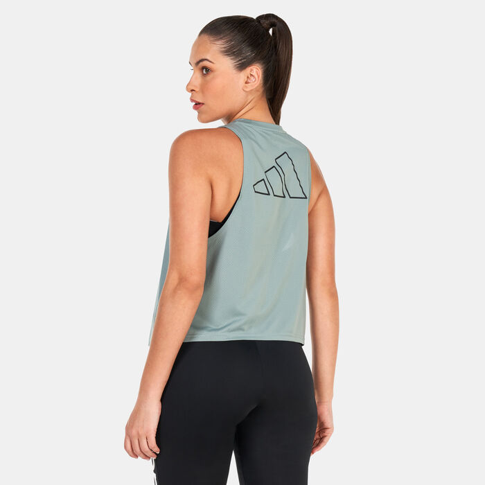 adidas Women's Run Icons Running Tank Top Grey adidas Women's Run Icons Running Tank Top Grey image number 1