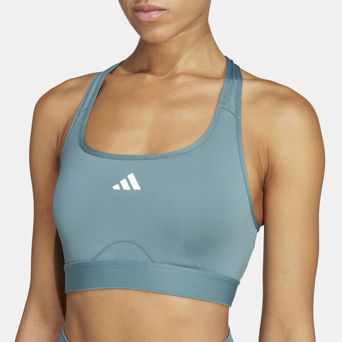 adidas Women's Powerimpact Medium-Support Training Sports Bra Green image number 3