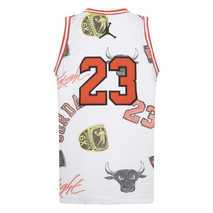 Jordan Kids' 23 Printed Jersey White Jordan Kids' 23 Printed Jersey White image number 1