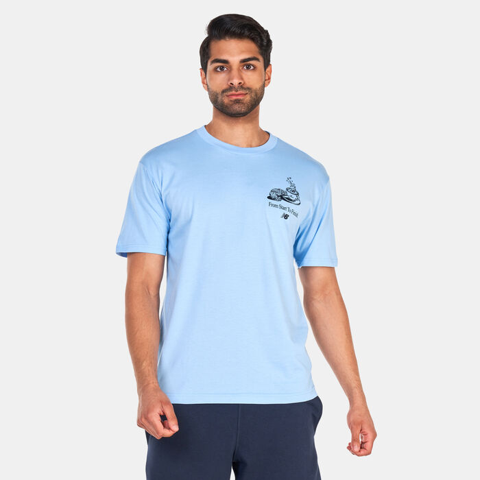 New Balance Men's Essentials Cafe Java T-Shirt Blue New Balance Men's Essentials Cafe Java T-Shirt Blue image number 0