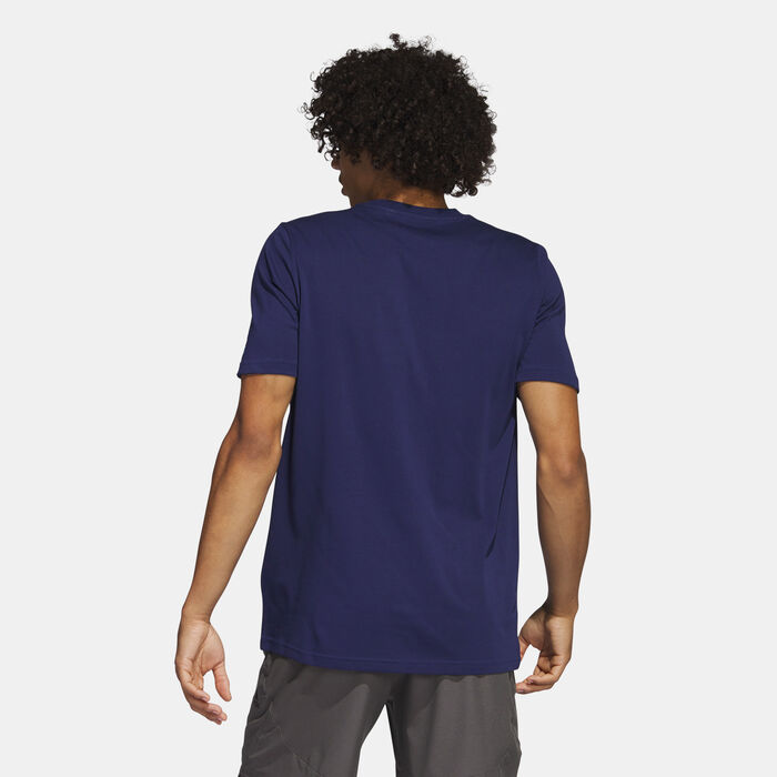 adidas Men's AEROREADY Training Logo Graphic T-Shirt Blue adidas Men's AEROREADY Training Logo Graphic T-Shirt Blue image number 1