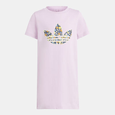 adidas Originals Kids' Floral T-Shirt Dress Purple adidas Originals Kids' Floral T-Shirt Dress Purple
