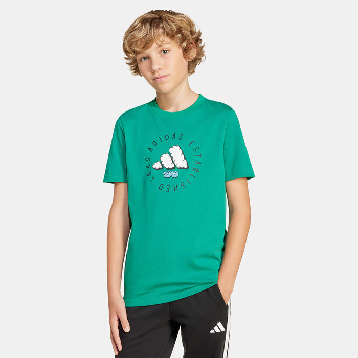 adidas Kids' Fun Graphic T-Shirt Green adidas Kids' Fun Graphic T-Shirt Green image number 0
