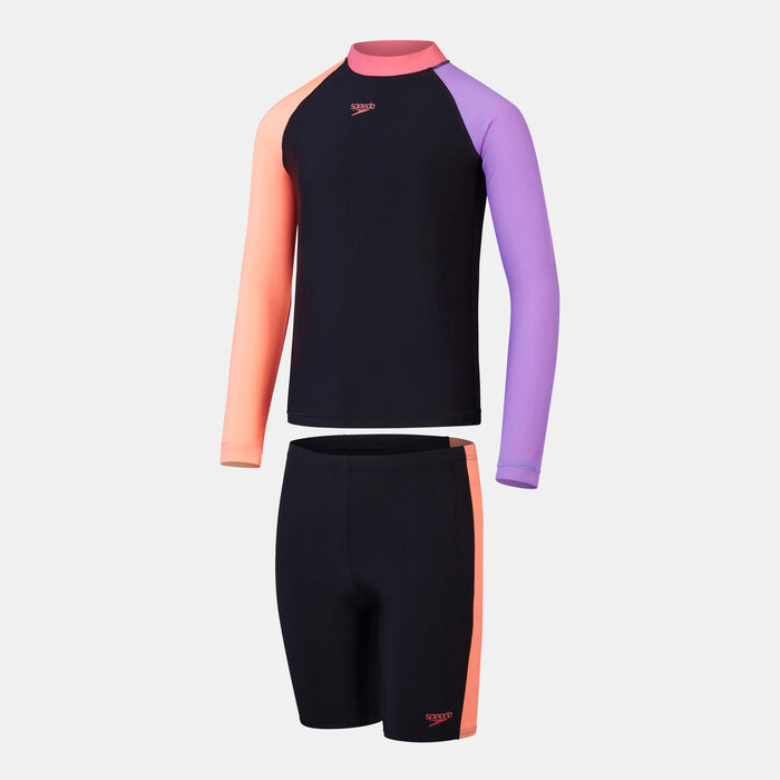 Speedo Kids' Colourblock Rashguard and Jammers Set Multi-Color image number 0