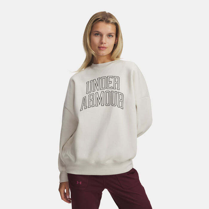 Under Armour Women's Rival Varsity Sweatshirt White Under Armour Women's Rival Varsity Sweatshirt White image number 0