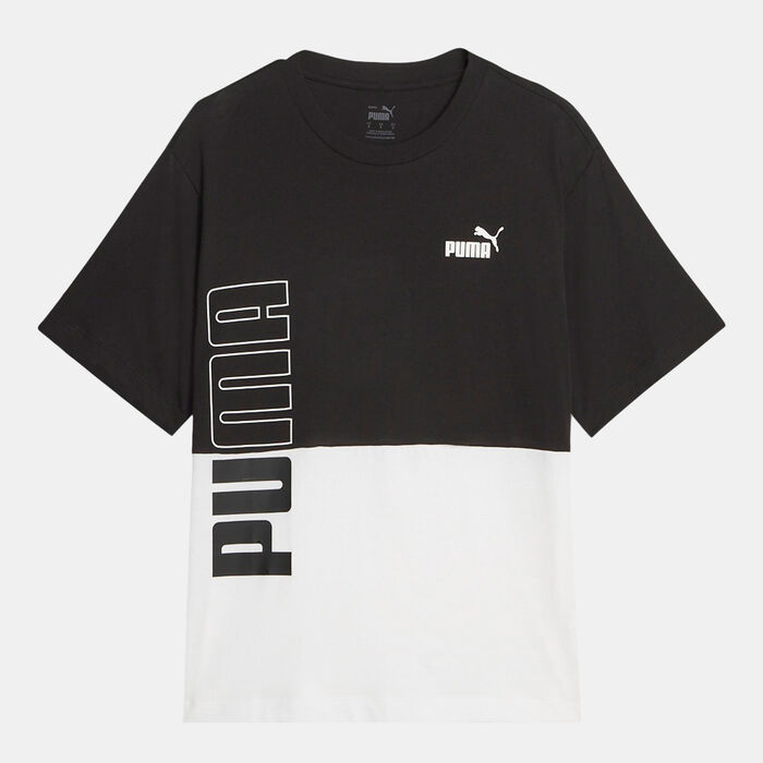 PUMA Women's POWER Colorblock T-Shirt Black PUMA Women's POWER Colorblock T-Shirt Black image number 0