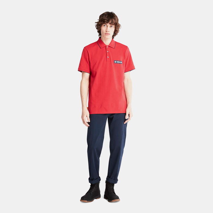 Timberland Men's Brand Carrier Polo Shirt Red image number 2