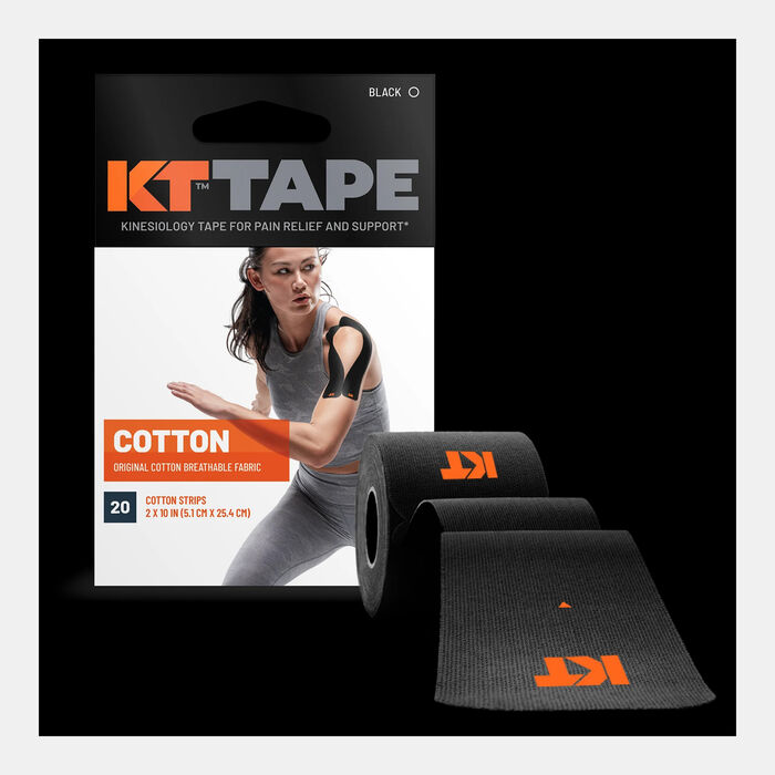 KT Tape Original Pre-Cut Kinesiology Tape (20 Strips) Black KT Tape Original Pre-Cut Kinesiology Tape (20 Strips) Black image number 0